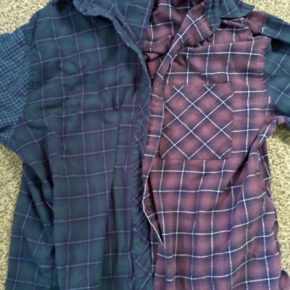 Color Block Plaid over shirt - Picture 1 of 5